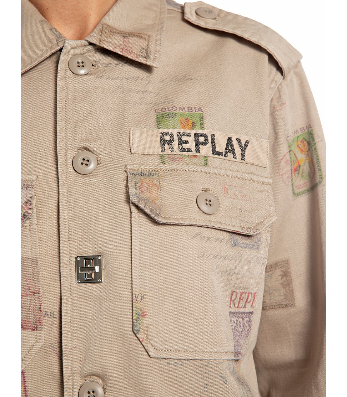 スタンププリントボーイフィット オーバーシャツ 詳細画像 ベージュ 4